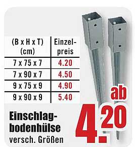 Einschlag-bodenhülse versch. Größen