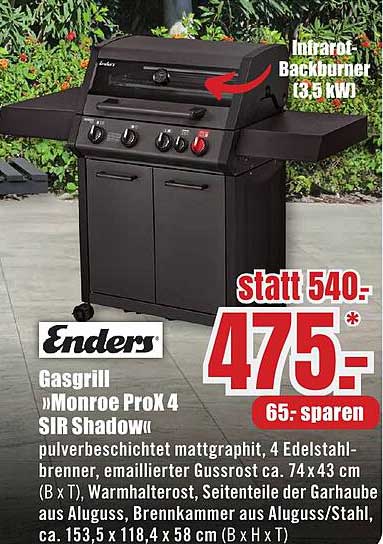 Enders Gasgrill »Monroe Pro4 X SIR Shadow«