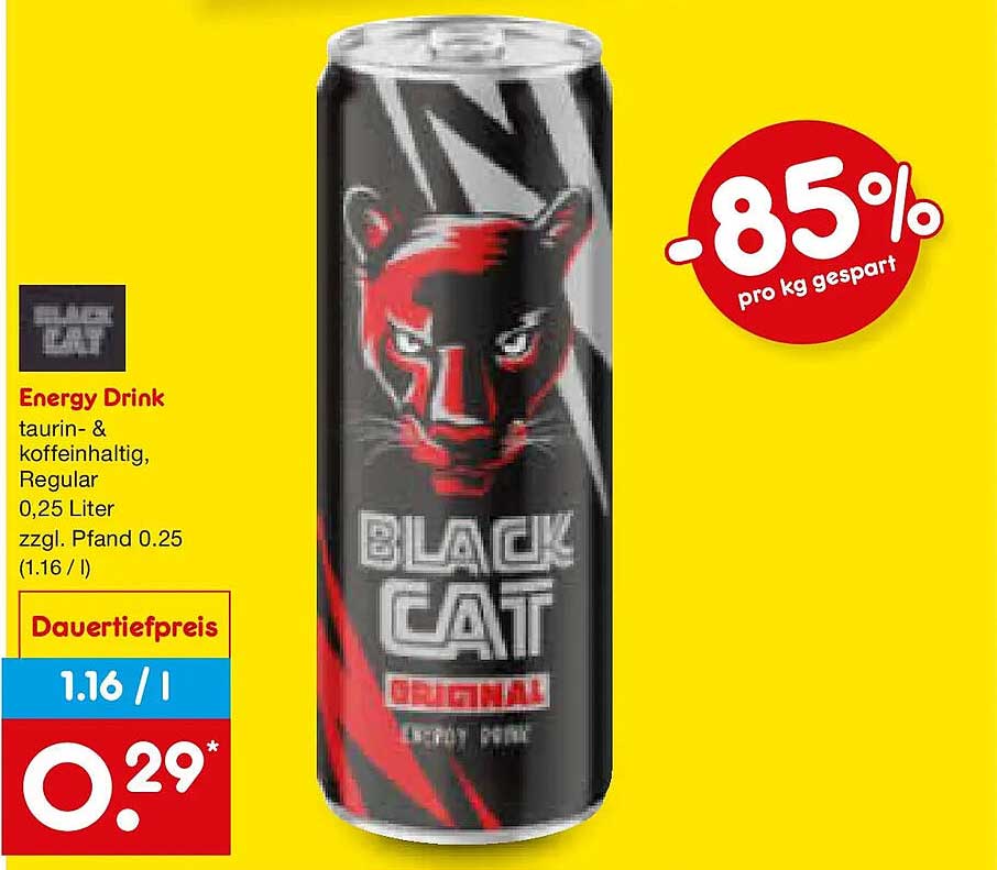 Energy Drink taurin- & koffeinhaltig, Regular, 0,25 Liter zzgl. Pfand 0.25
