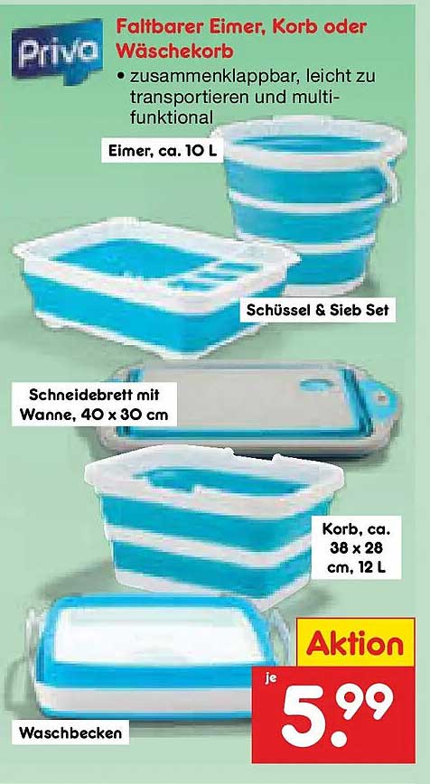 Faltbarer Eimer, Korb oder Waschkorb