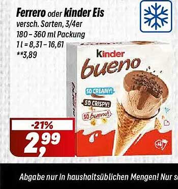 Ferrero oder kinder Eis