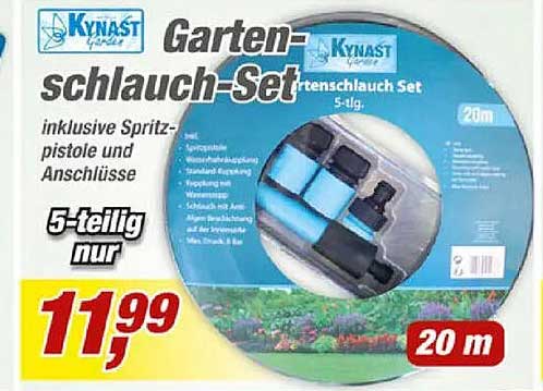 Garten-Schlauch-Set inklusive Spritzpistole und Anschlüsse