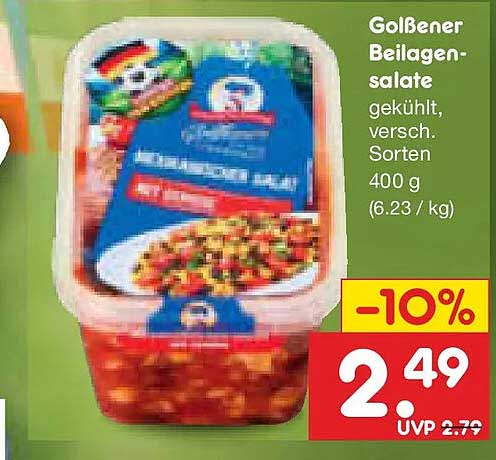 Goldener Beilagen-salate gekühlt, versch. Sorten 400 g (6.23 / kg)