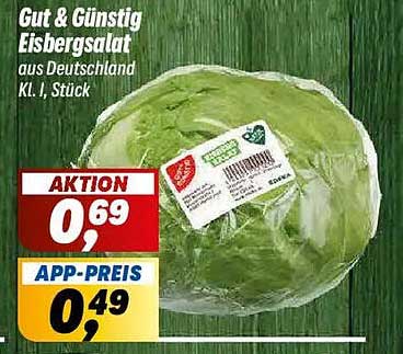 Gut & Günstig Eisbergsalat aus Deutschland Kl. I, 1 Stück