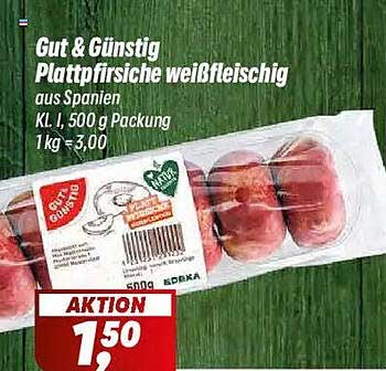 Gut & Günstig Plattpfirsiche weißfleischig aus Spanien