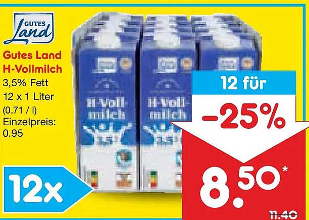 Gutes Land H-Vollmilch 3,5% Fett