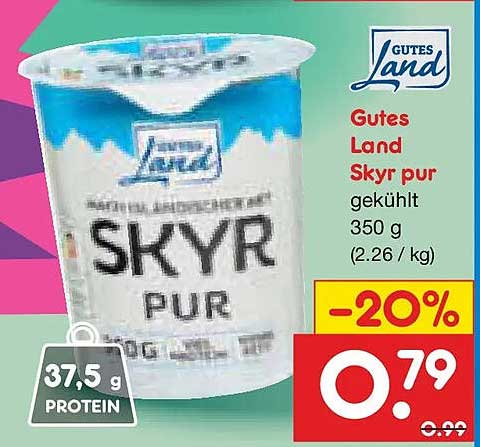 Gutes Land Skyr pur gekühlt 350 g (2.26 / kg)