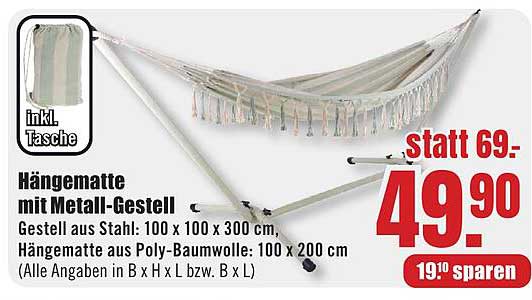 Hängematte mit Metall-Gestell
