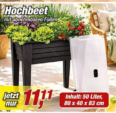 Hochbeet mit abnehmbaren Füßen