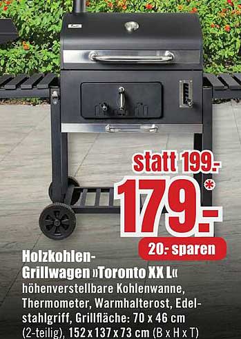 Holzkohlen-Grillwagen »Toronto XX L«