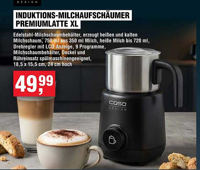 INDUKTIONS-MILCHAUFSCHÄUMER PREMIUMLATTE XL