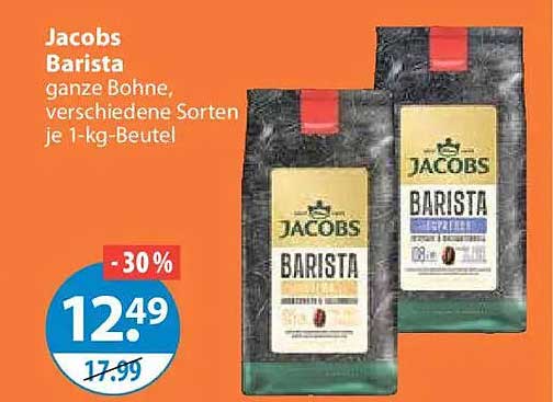 Jacobs Barista ganze Bohne, verschiedene Sorten je 1-kg-Beutel