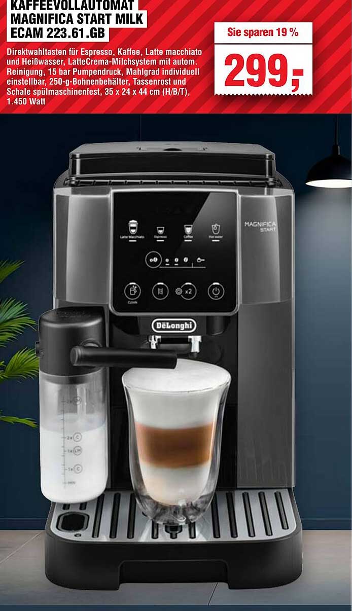 KAFFEEVOLLAUTOMAT MAGNIFICA START MILK ECAM 223.61.GB