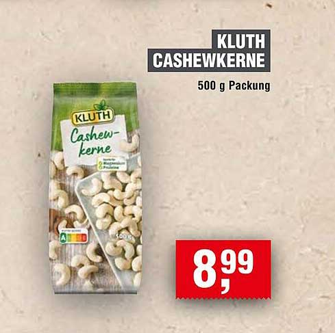 KLUTH CASHEWKERNE 500 g Packung