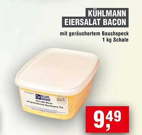 KÜHLMANN Eiersalat Bacon mit geräuchertem Bauchspeck 1 kg Schale