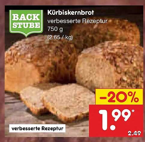Kürbiskernbrot verbesserte Rezeptur 750 g