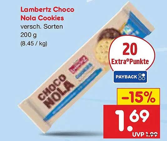 Lambertz Choco Nola Cookies versch. Sorten 200 g