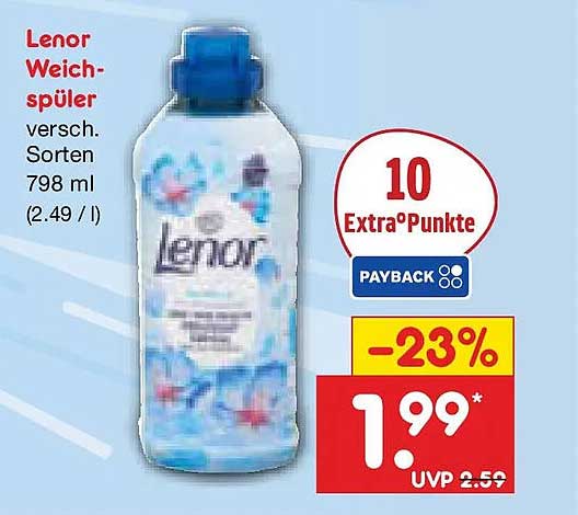 Lenor Weichspüler versch. Sorten 798 ml (2.49 / l)