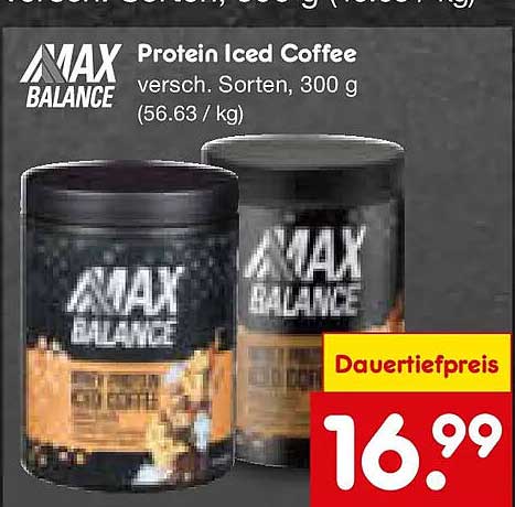 MAX BALANCE Protein Iced Coffee versch. Sorten, 300 g (56.63 / kg)