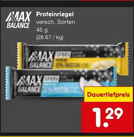 MAX Balance Proteinriegel versch. Sorten 45 g (28.67 / kg)