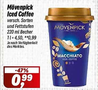 Mövenpick Iced Coffee versch. Sorten und Fettstufen 220 ml Becher