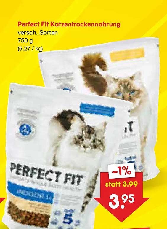 Perfect Fit Katzentrockenahrung versch. Sorten 750 g (5.27 / kg)