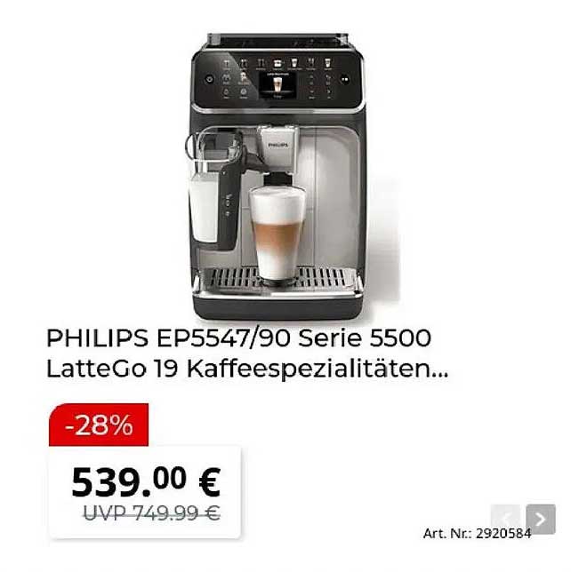 PHILIPS EP5547/90 Serie 5500 LatteGo 19 Kaffeespezialitäten...