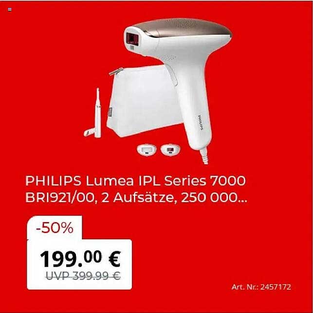PHILIPS Lumea IPL Series 7000 BRI921/00, 2 Aufsätze, 250 000...