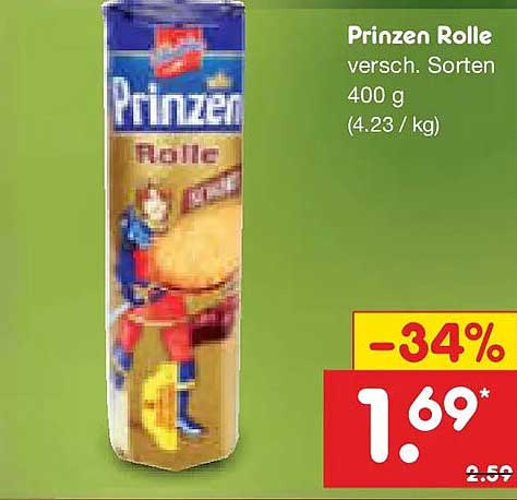 Prinzen Rolle versch. Sorten 400 g (4.23 / kg)