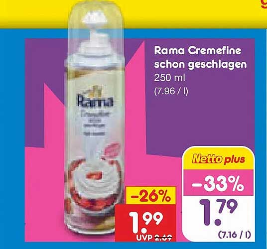 Rama Cremefine schon geschlagen 250 ml