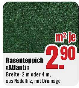 Rasenteppich „Atlantin“ Breite: 2 m oder 4 m, aus Nadelfilz, mit Drainage