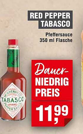 RED PEPPER TABASCO Pfeffersauce 350 ml Flasche