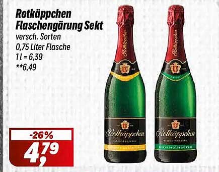 Rotkäppchen Flaschengärung Sekt versch. Sorten 0,75 Liter Flasche 1l = 6,39 **6,49