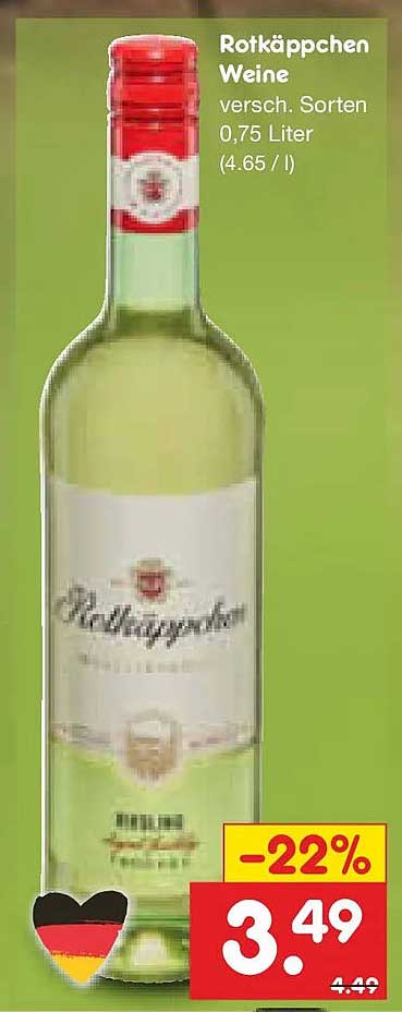 Rotkäppchen Weine versch. Sorten 0,75 Liter (4.65 / l)