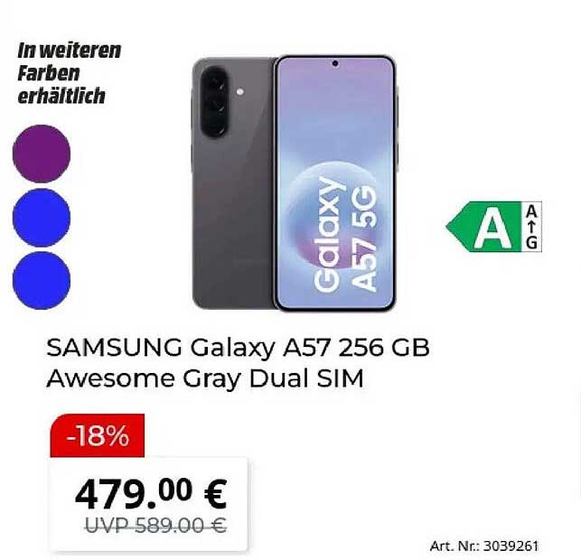 SAMSUNG Galaxy A57 256 GB Awesome Gray Dual SIM