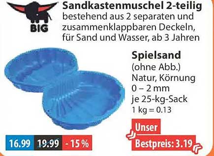 Sandkastenschmuschel 2-teilig