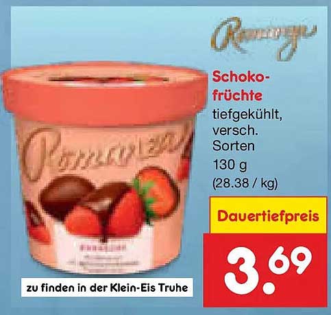 Schoko-früchte tiefgekühlt, versch. Sorten 130 g