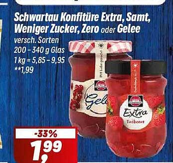 Schwartau Konfitüre Extra, Sanft, Weniger Zucker, Zero oder Gelee