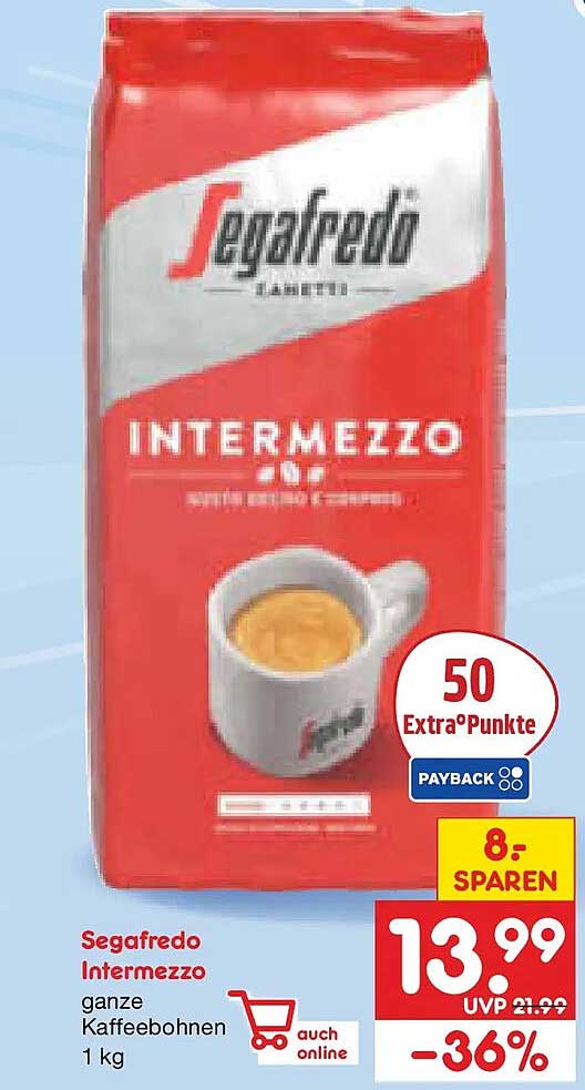 Segafredo Intermezzo ganze Kaffeebohnen 1 kg