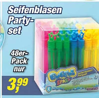 Seifenblasen Party-set 48er-Pack nur