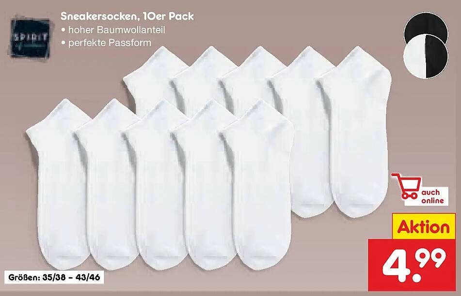 Sneakersocken, 10er Pack