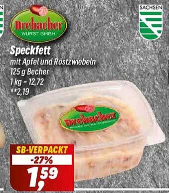 Speckfett mit Apfel und Röstzwiebeln 125 g Becher
