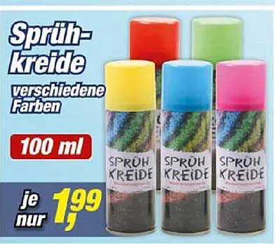 Sprüh-kreide verschiedene Farben 100 ml