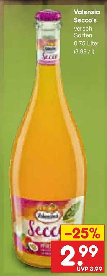 Valensia Secco's versch. Sorten 0,75 Liter (3.99 / l)