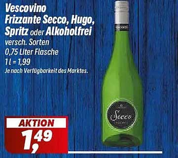 Vescovino Frizzante Secco, Hugo, Spritz oder Alkoholfrei