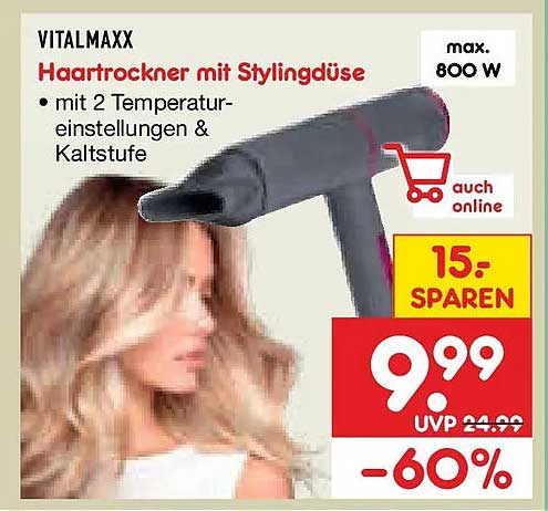 VITALMAXX Haartrockner mit Stylingdüse