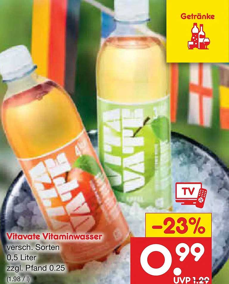 Vitavate Vitaminwasser versch. Sorten 0,5 Liter zzgl. Pfand 0.25
