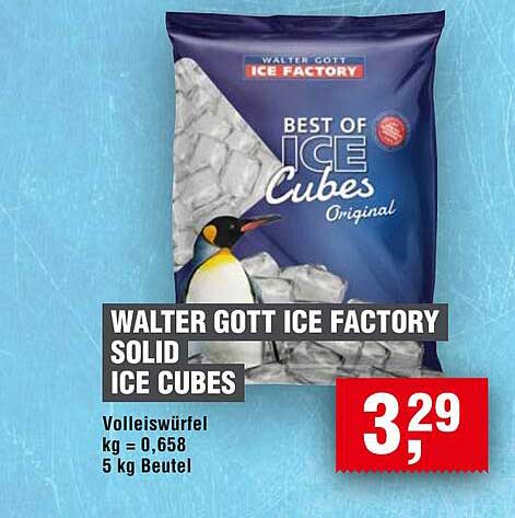WALTER GOTT ICE FACTORY SOLID ICE CUBES