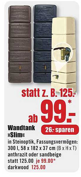 Wandtank »Slim«