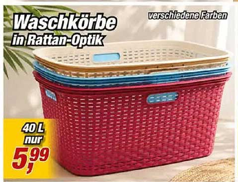 Waschkörbe in Rattan-Optik